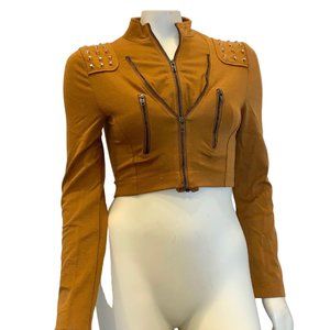 Brown Gold Studded Jacket